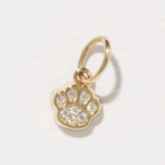 Solid 14k Gold Paw Print Charm